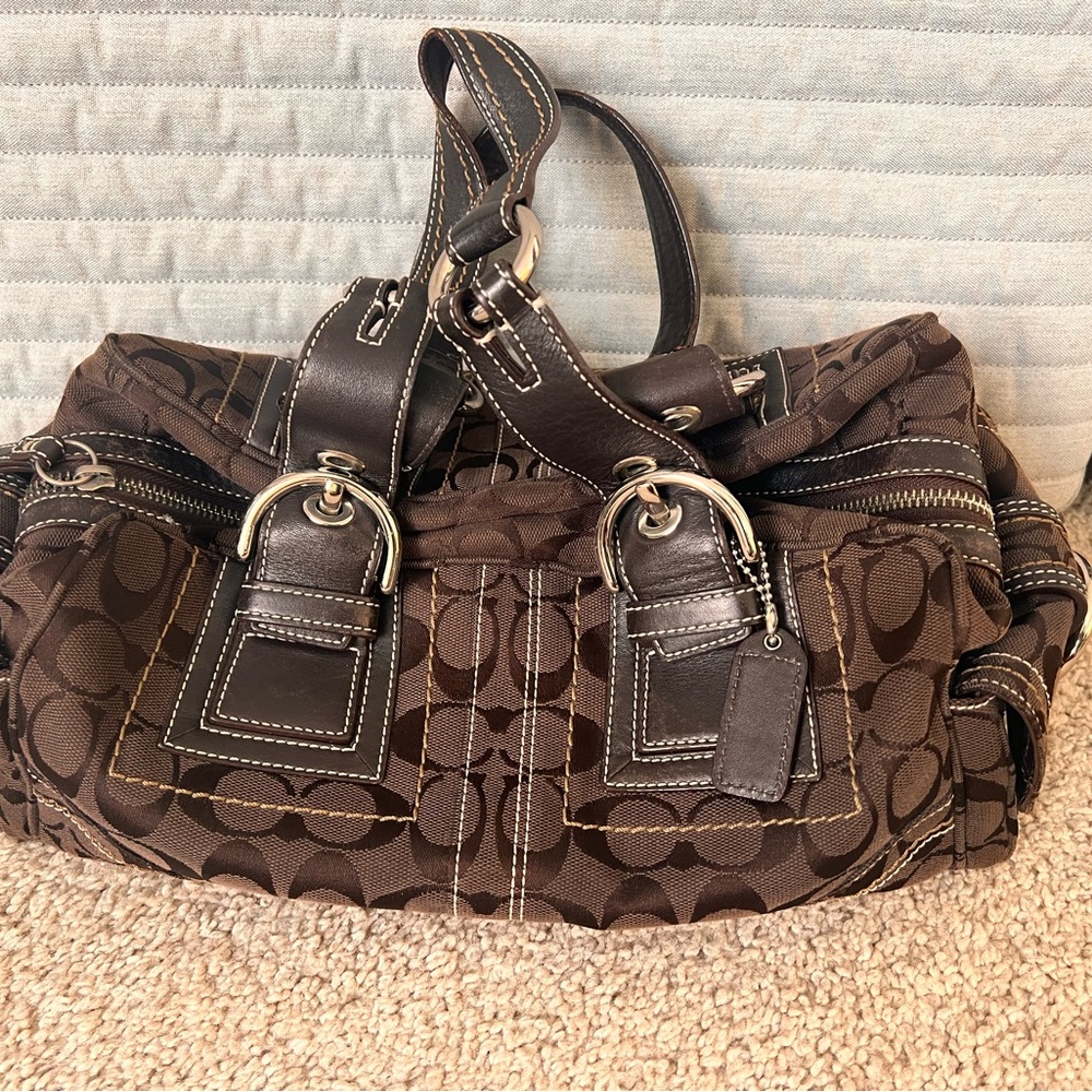 Coach Signature C purse - dark brown